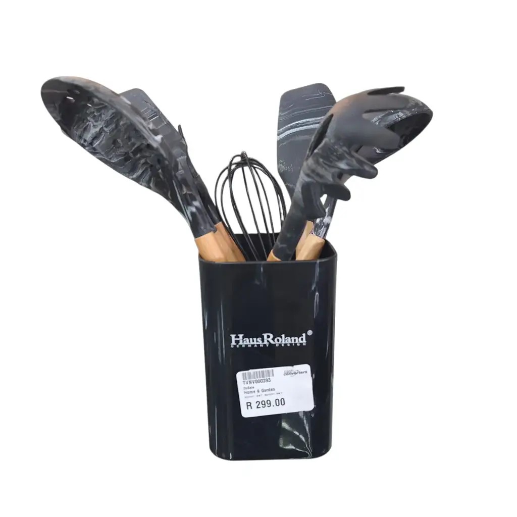 12-Piece Hausroland Black Marble Silicone Kitchen Utensil Set