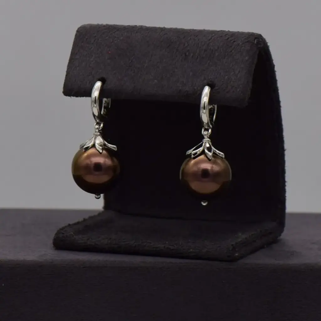 9ct White Gold Drop Earrings