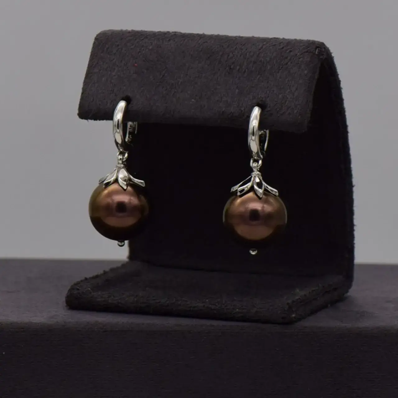 9ct White Gold Drop Earrings - View 1
