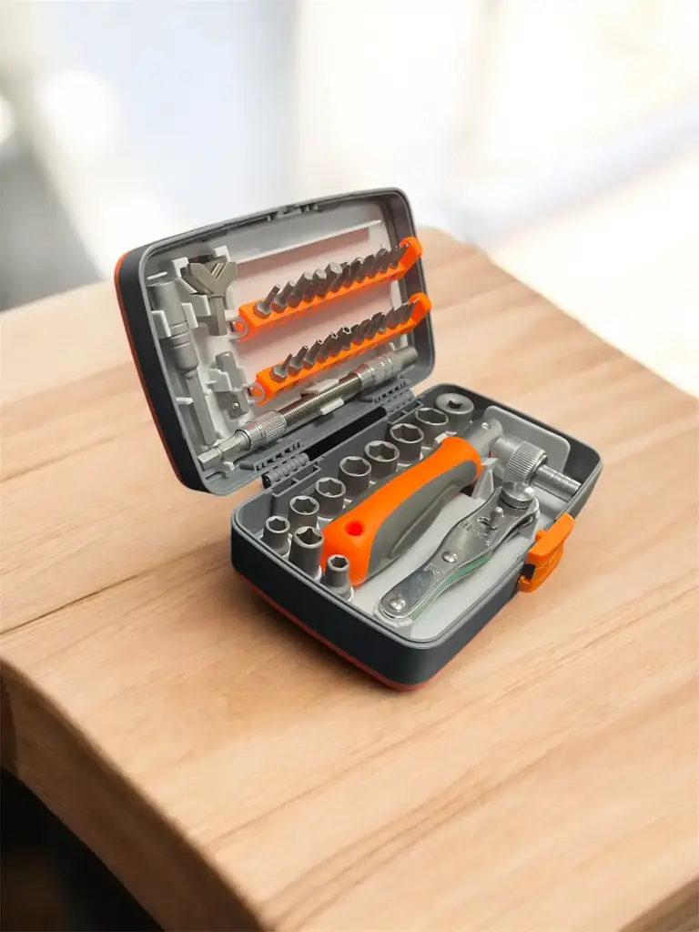 38Pcs Hand Tool Set Mechanics Kit 1/4" Ratchet Socket Wrench - View 3