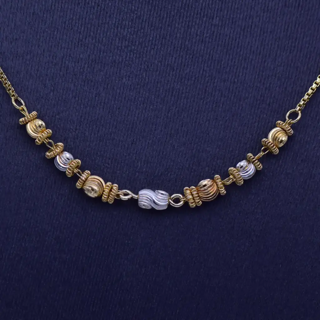 18ct Two Tone Gold Chain Box-Link - View 2