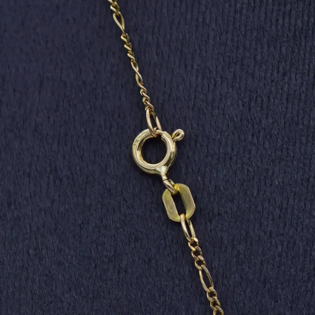 9ct & 18ct Yellow Gold Chain Figaro-Link & Pendant - View 3