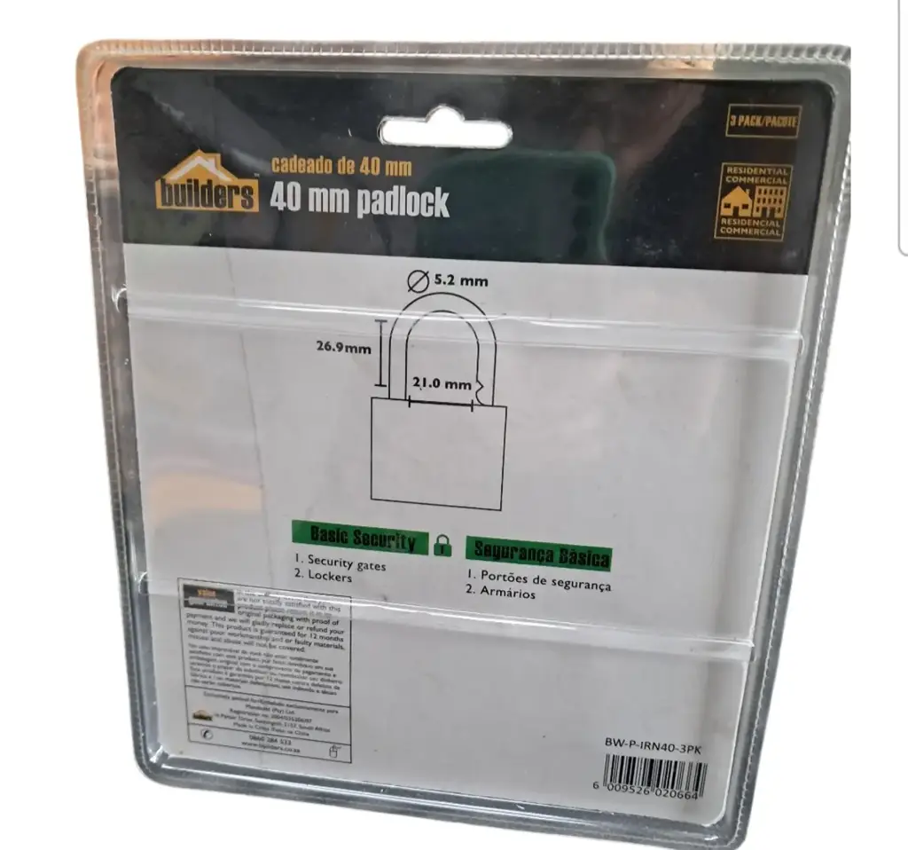 Builders 3 Piece 40 Mm Padlock Set - View 2