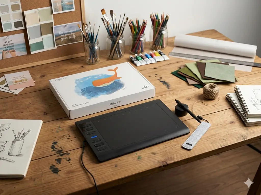 Vinsa Vin1060plus Battery-Free Pen Graphics Tablet – Second Hand