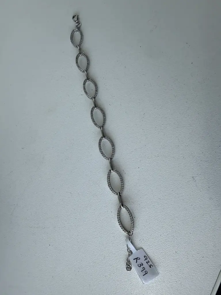 925 Silver Ladies Bracelet With Zirconias - View 3