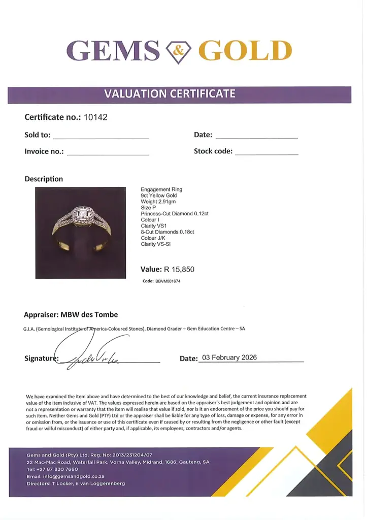 9ct Yellow Gold Engagement Ring - View 4
