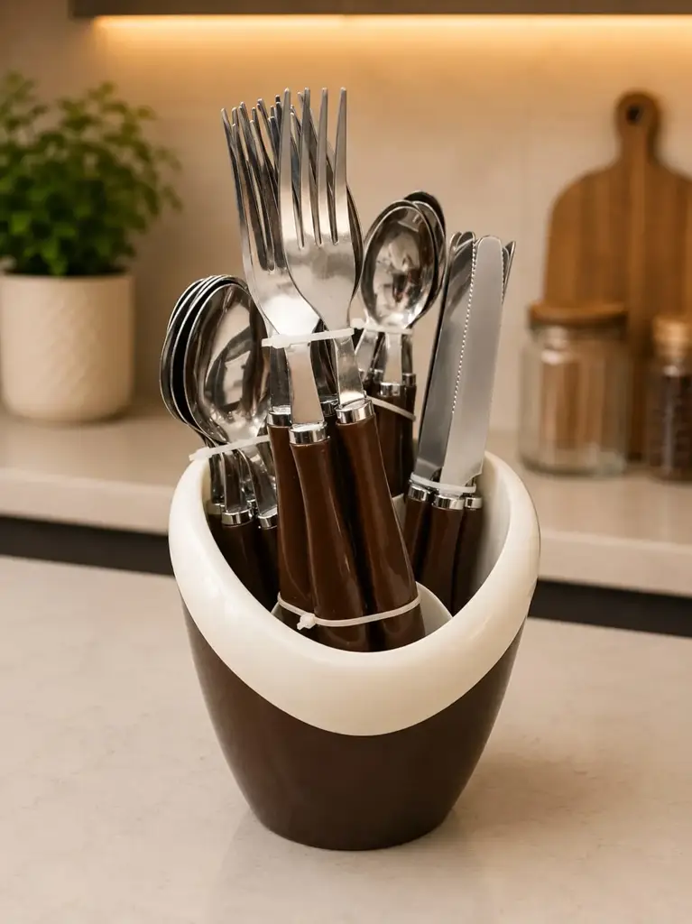 24-Piece Cutlery Set With Storage Caddy