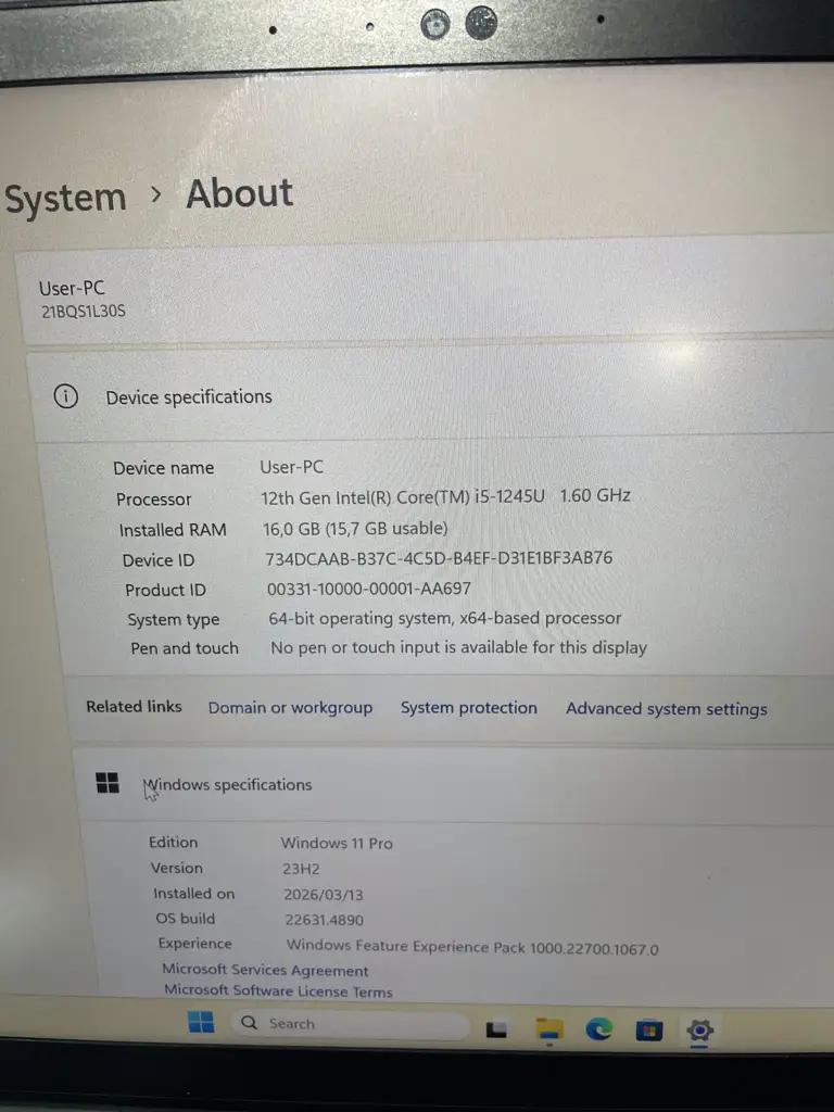 Lenovo X13 corei5 12Th Gen SSD512GB RAM16GB Laptop - View 6