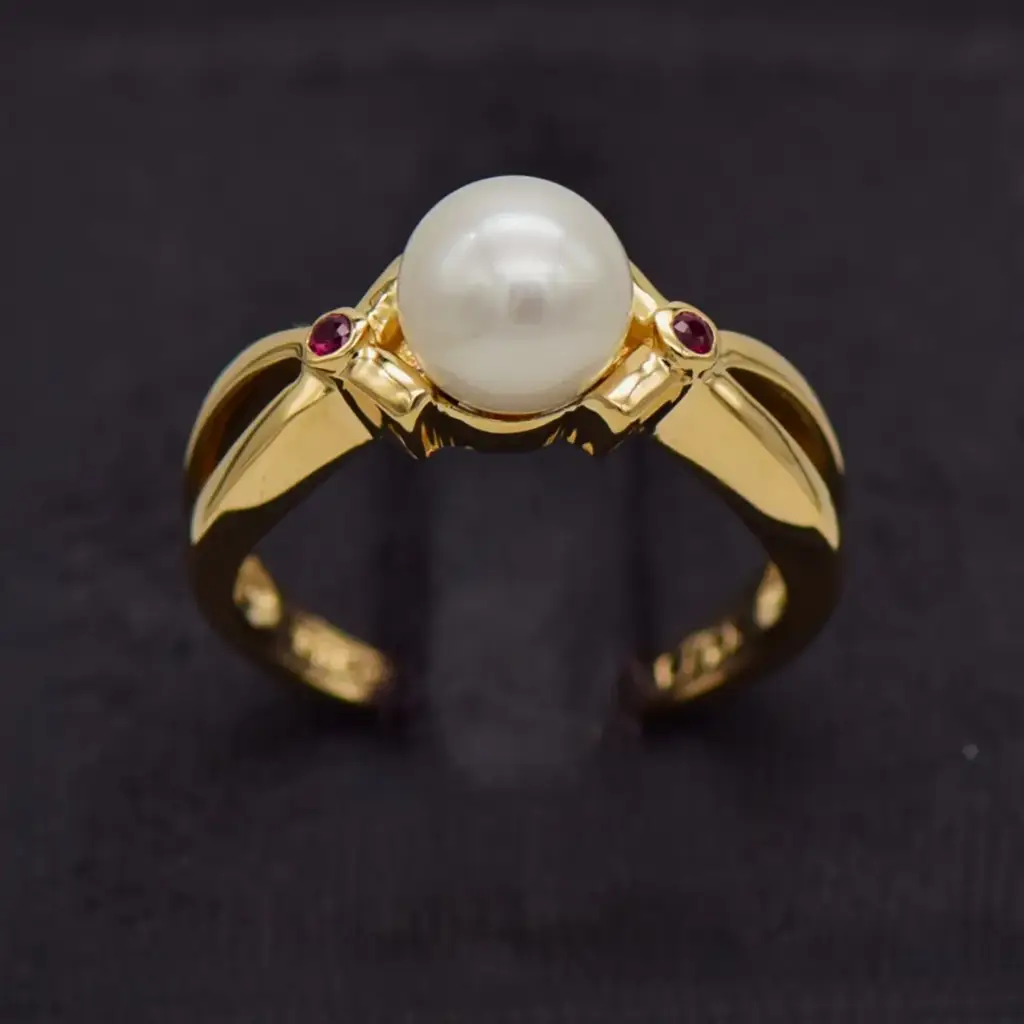 18ct Yellow Gold Dress Ring Pearl