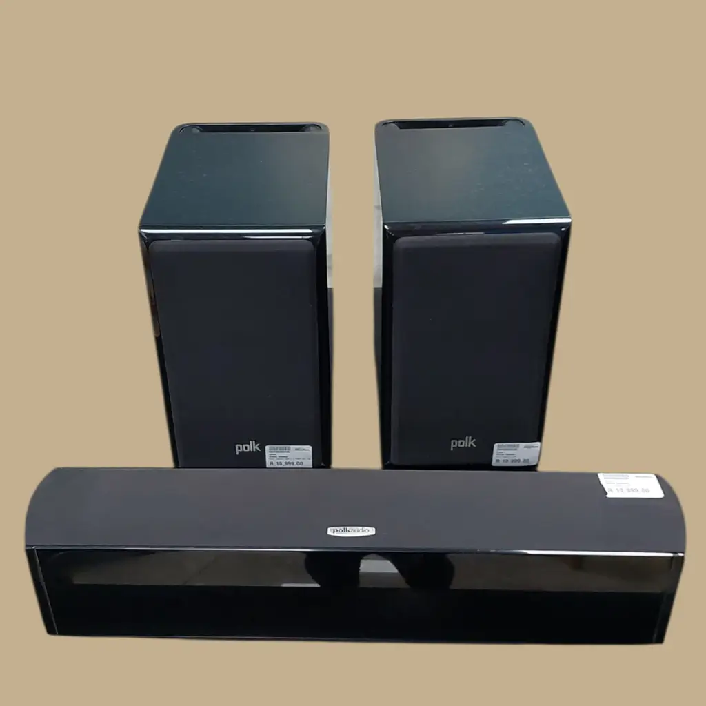 Polk Audio Legend L100 Book Shelf Speaker And Polkaudio Vm2o Tall Sat Black Speaker