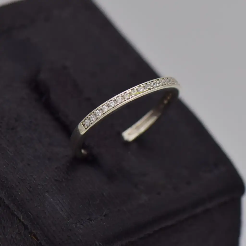 Silver-925 Half Eternity Ring - View 2