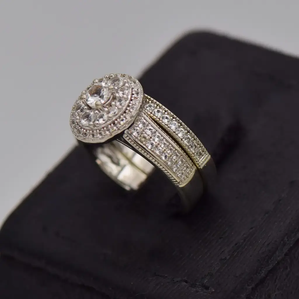Silver-925 Wedding Ring Twin-Set - View 3