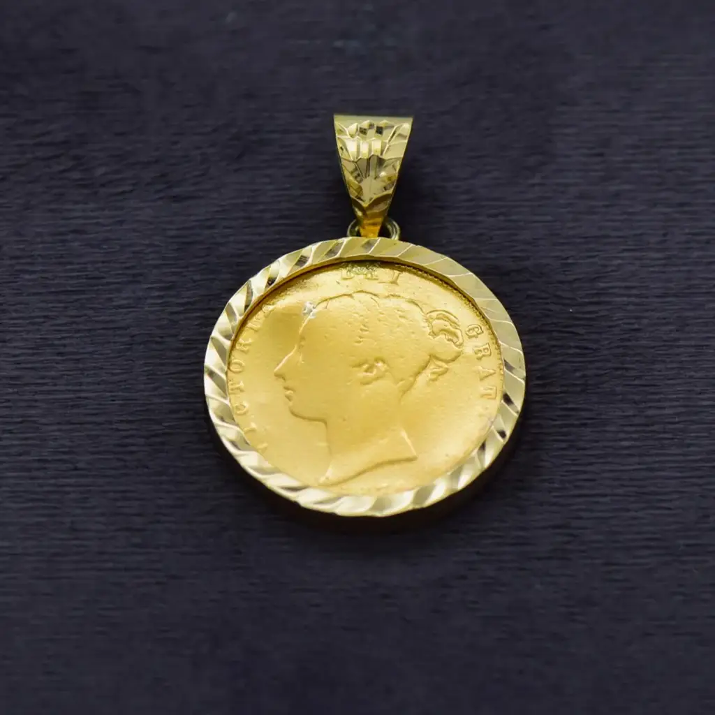 14ct & 22ct Yellow Gold Coin Pendant