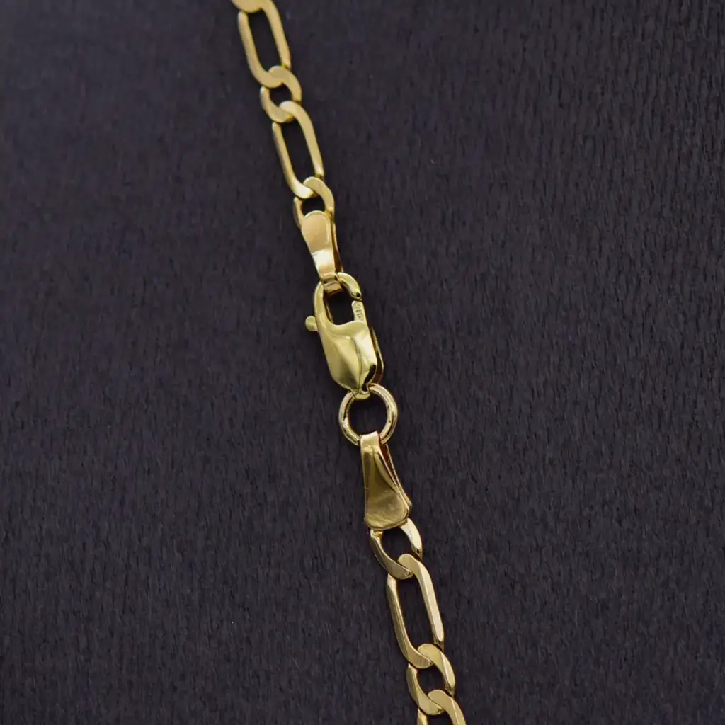 9ct Yellow Gold Chain Figaro-Link - View 3