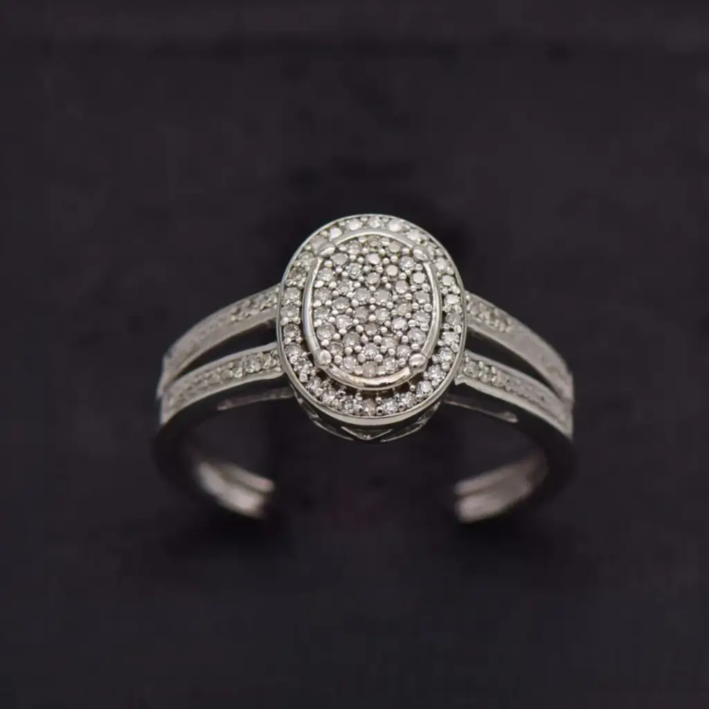 9ct White Gold Halo Ring
