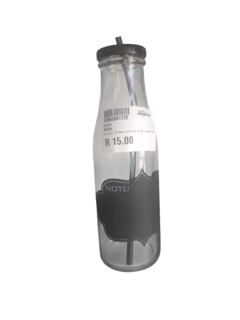 Consol Glass Bottle With Straw Hole