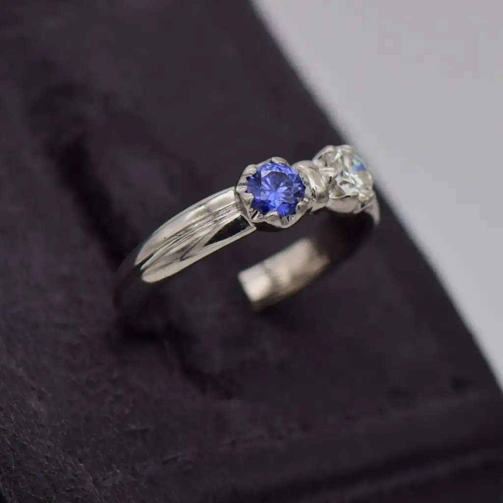 9ct White Gold Dress Ring - View 2
