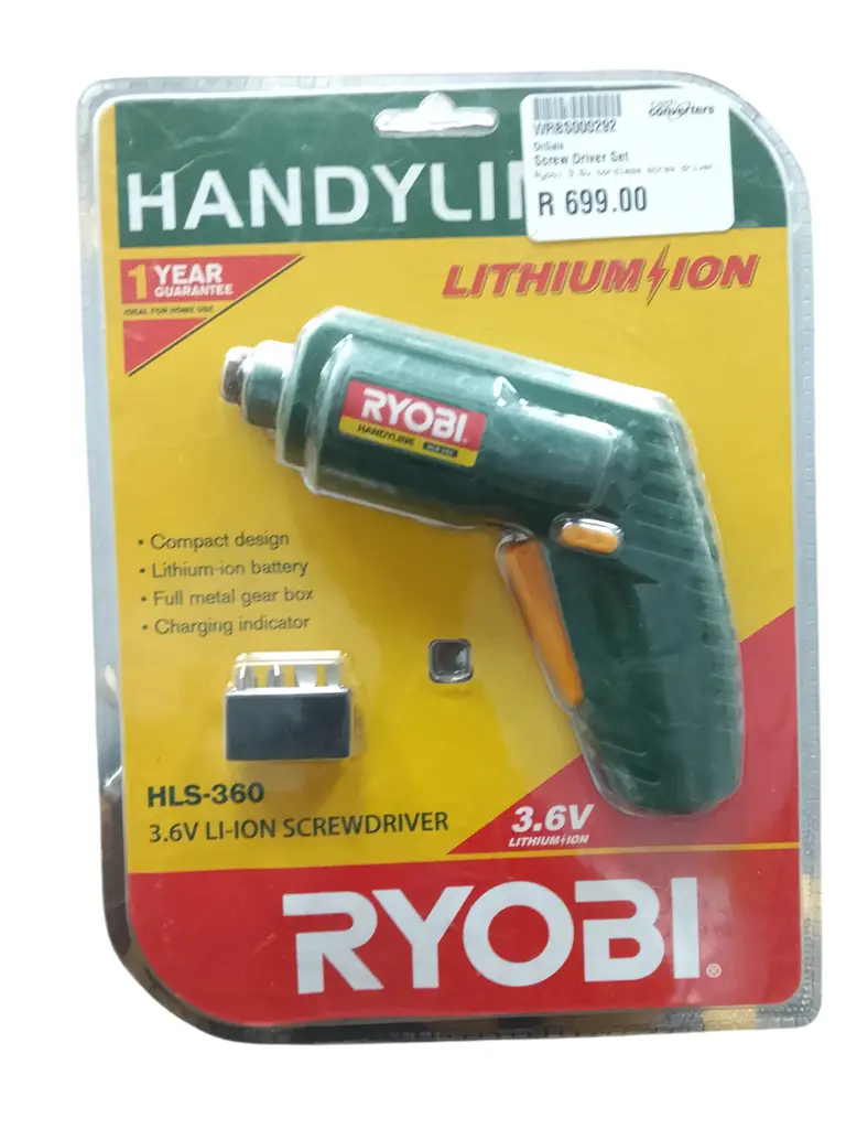 Ryobi 3.6V Cordless Screwdriver (Li-Ion / Nicad)