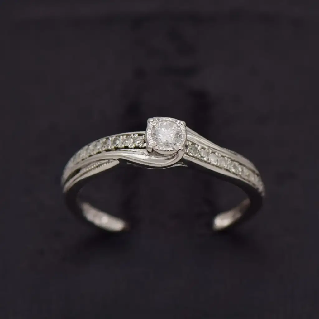 9ct White Gold Engagement Ring