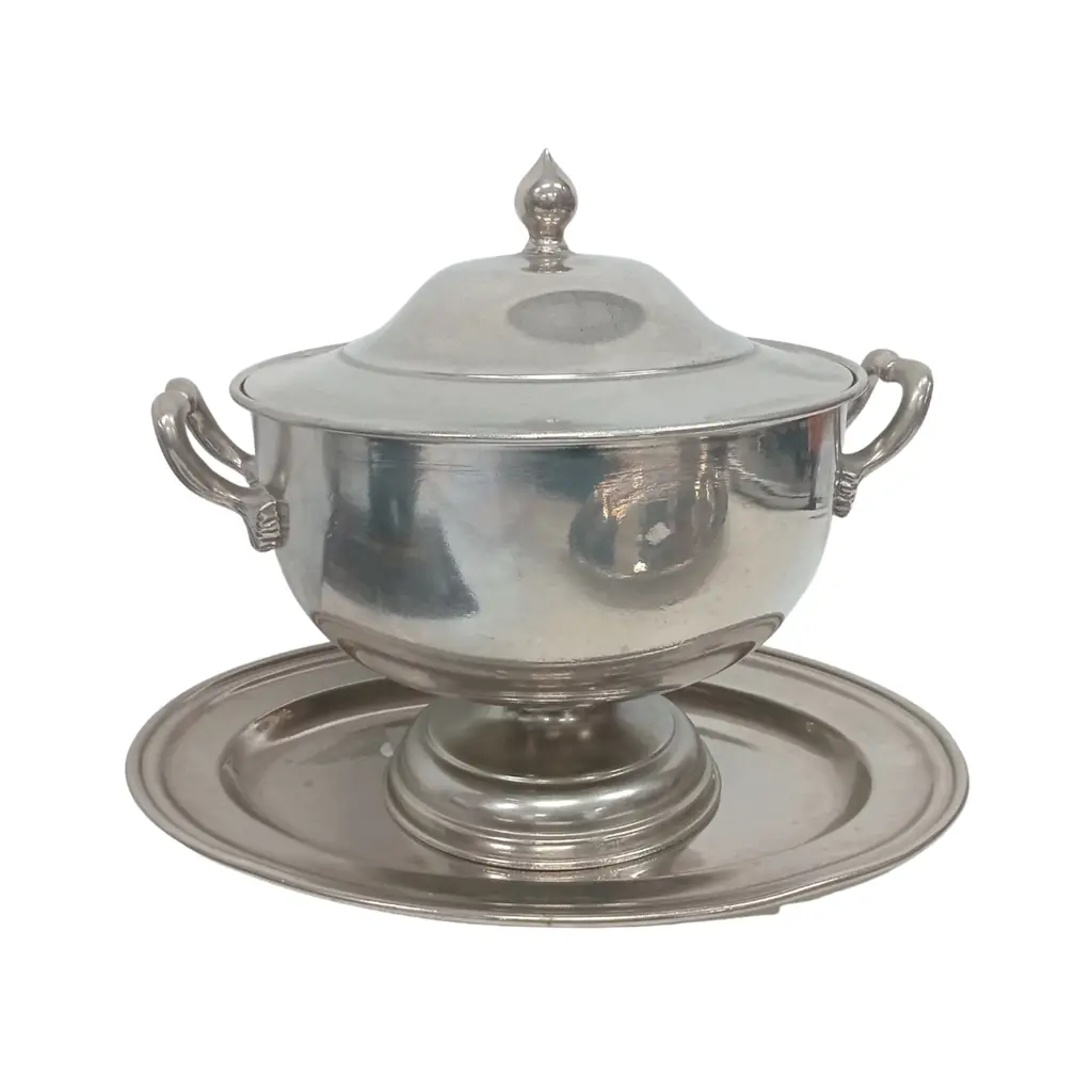 Silver-Plated Tureen With Serving Plate