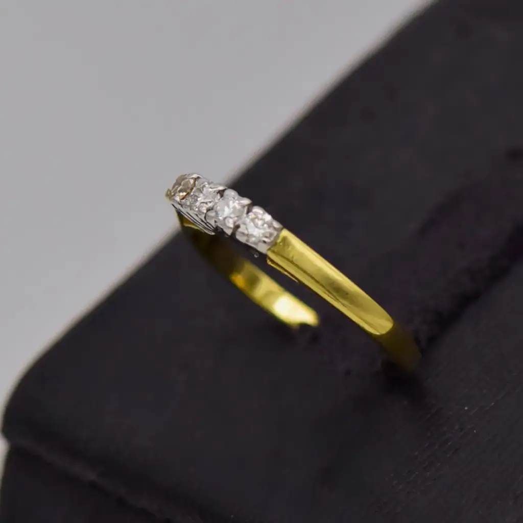 18ct Yellow Gold Half Eternity Four Stone Ring - View 3