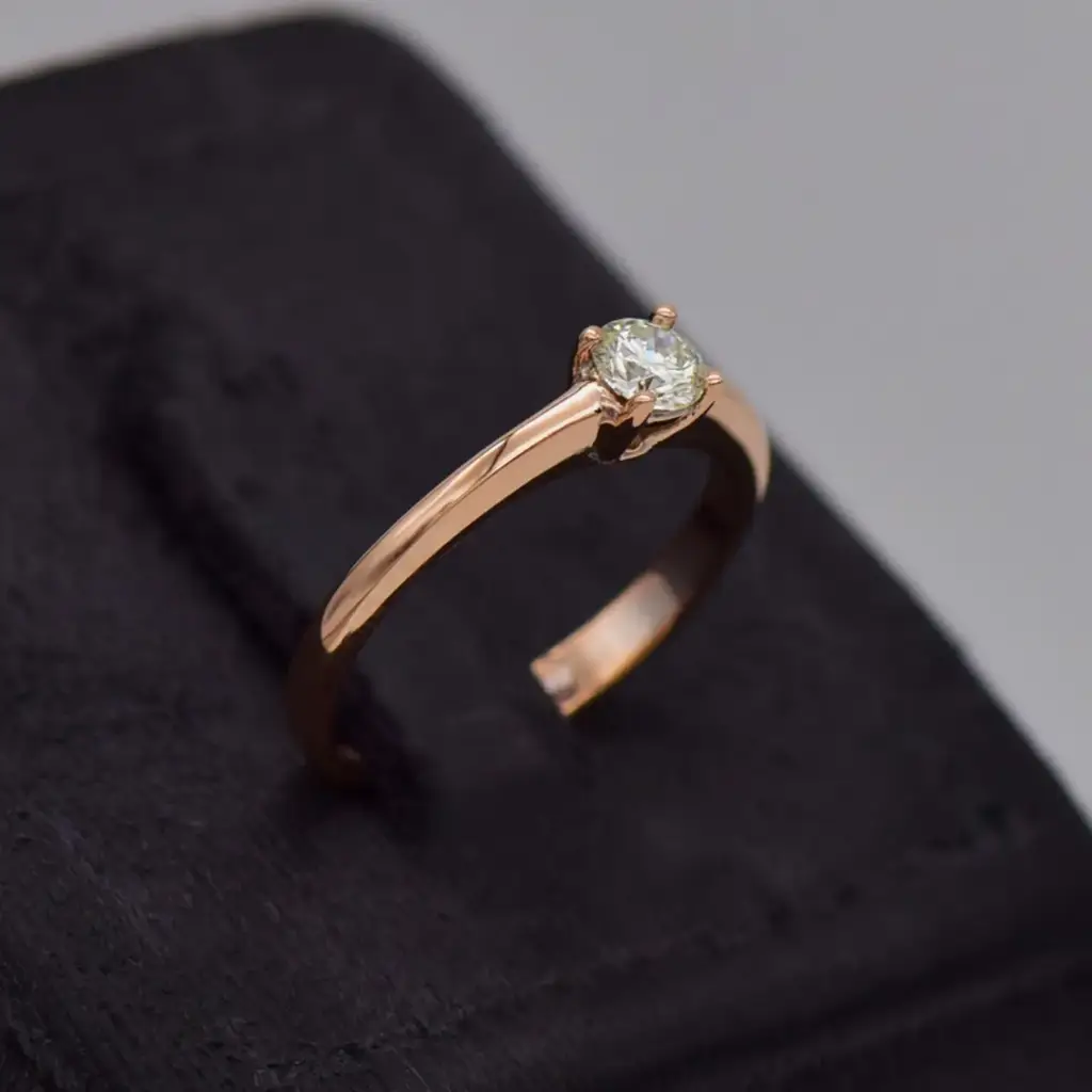 10ct Rose Gold Solitaire Ring - View 2