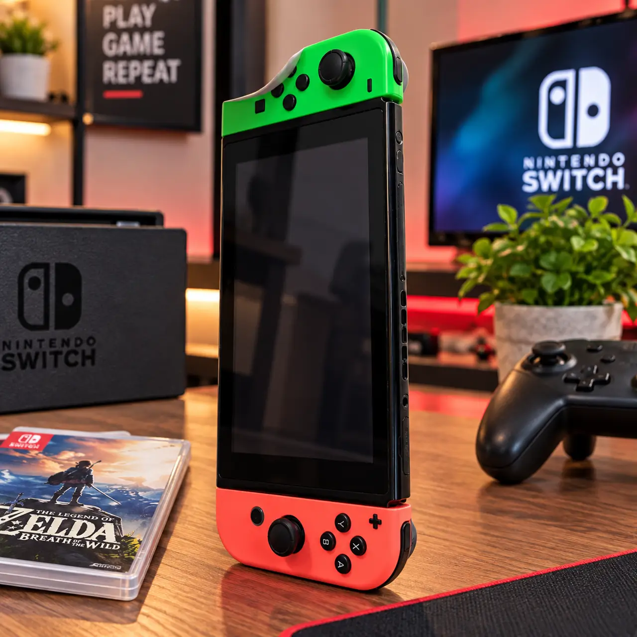 Nintendo Switch HAC-001 Console Neon Red and Neon Green…