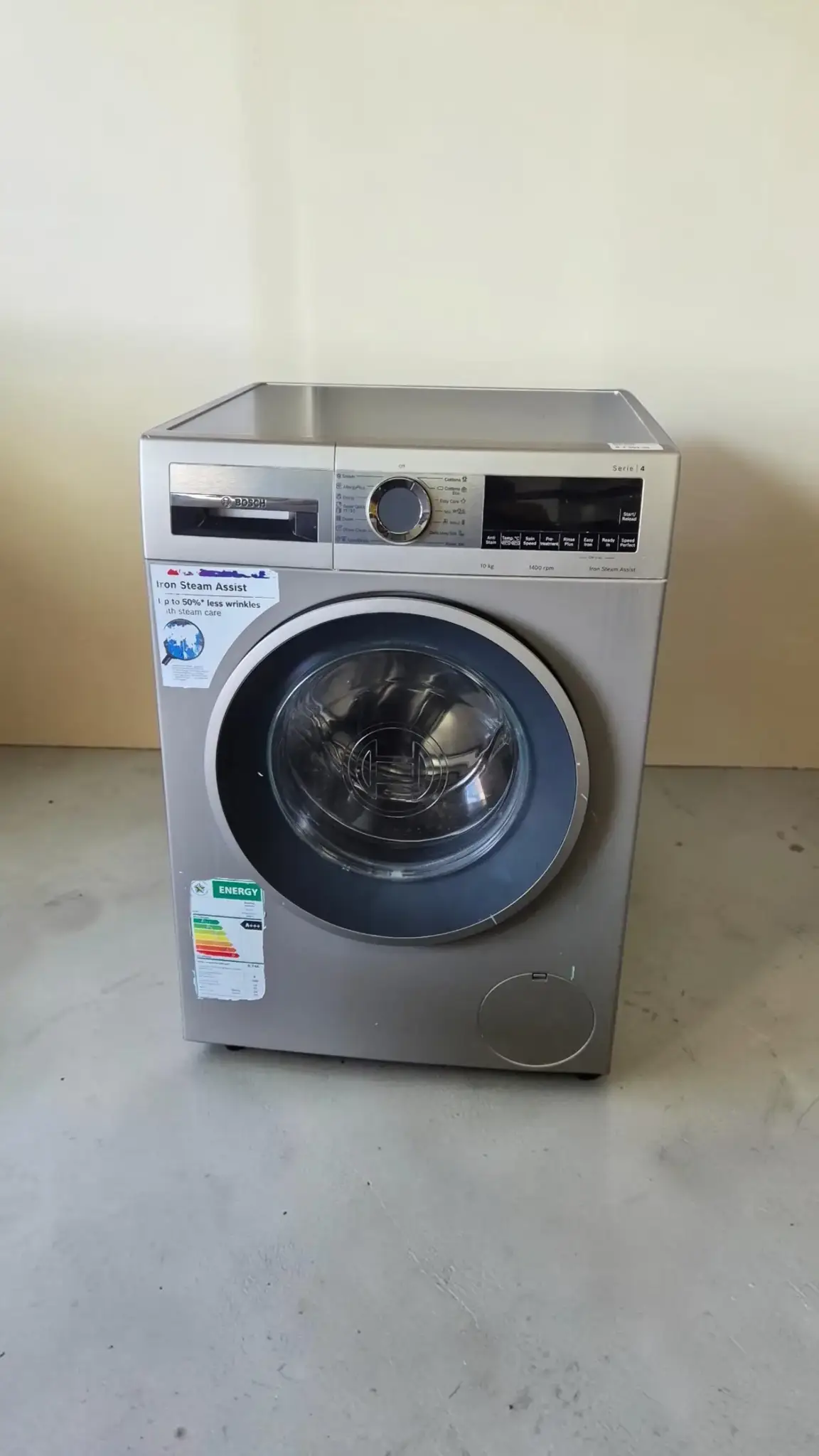 Bosch Series 4 9Kg Silver Inox Front Loader Washing Machine