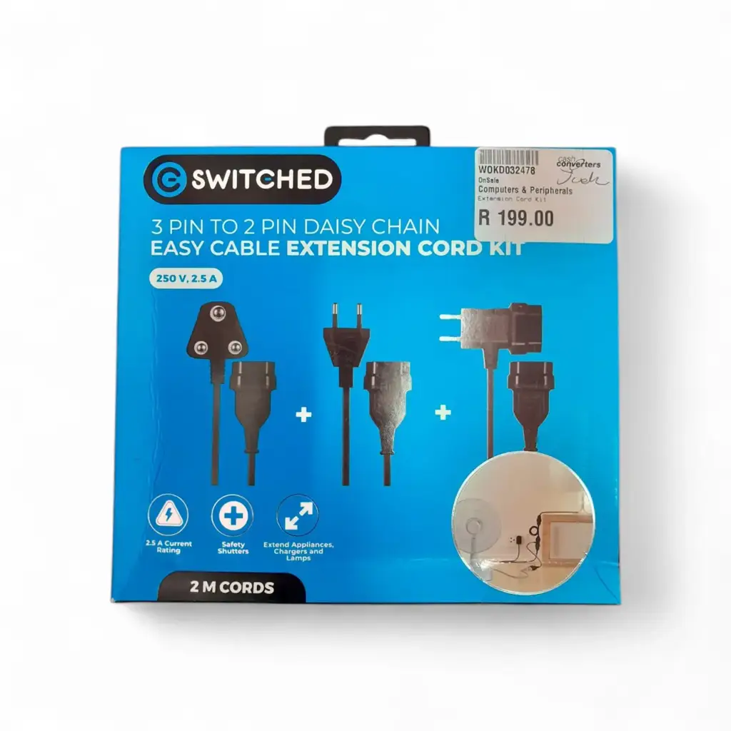 Switched 3 Pin To 2 Pin Daisy Extension Cord Kit