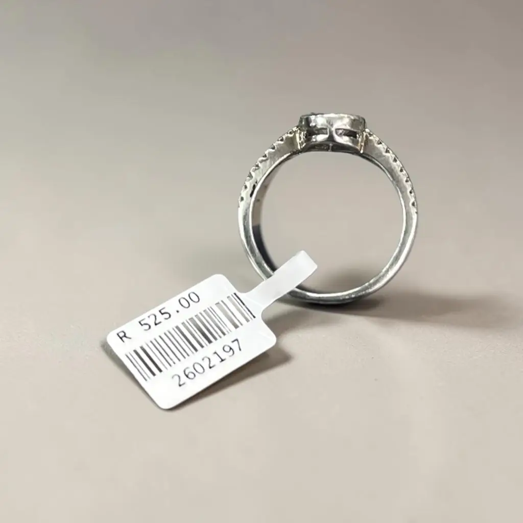 Round Cz Sterling Silver Ring - View 3