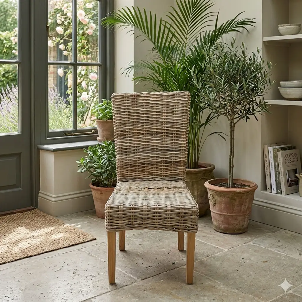 Woven Rattan Dining Chair