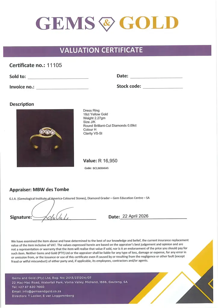 18ct Yellow Gold Dress Ring - View 4