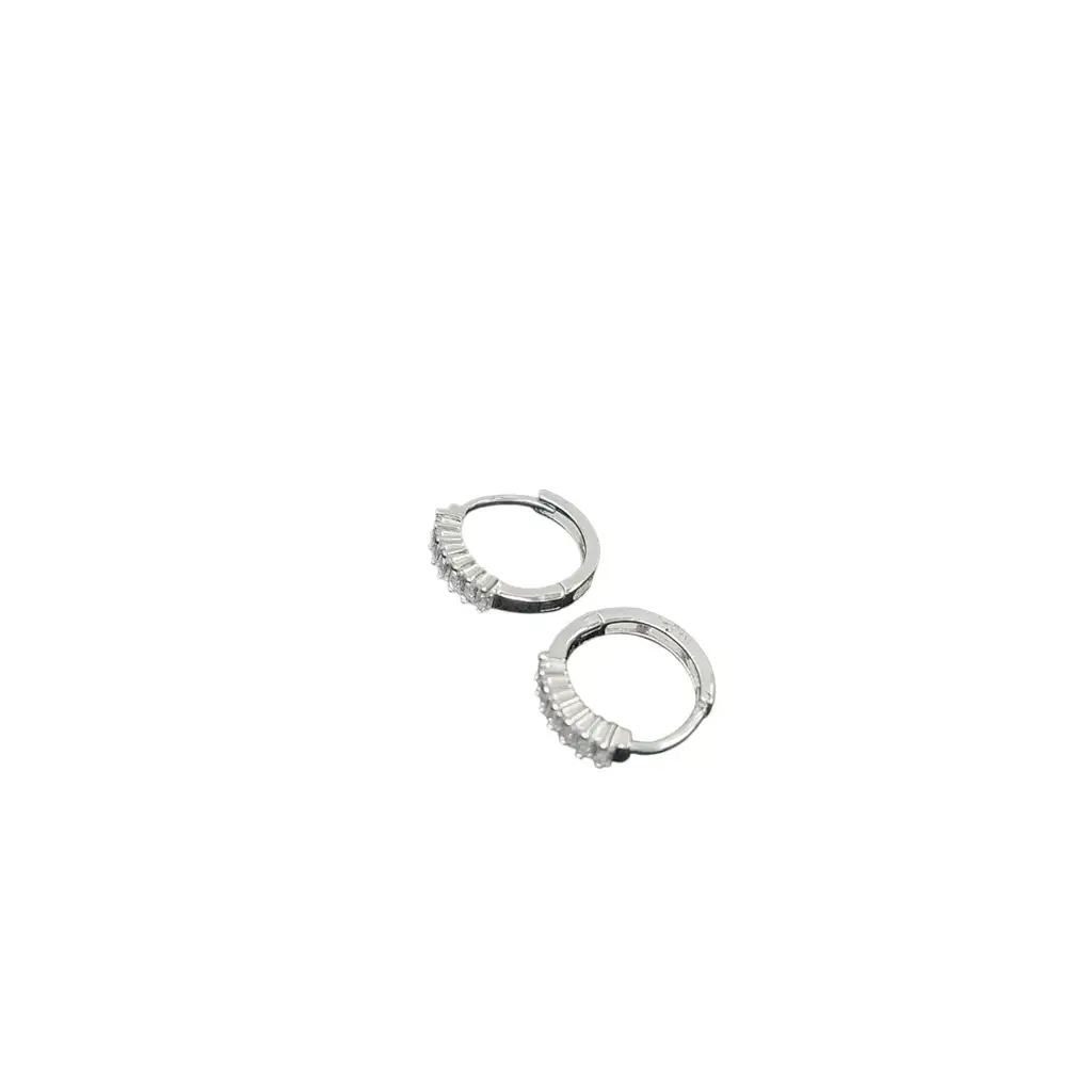 Cz Huggies Mser040 925 Sterling Silver Earrings - View 4