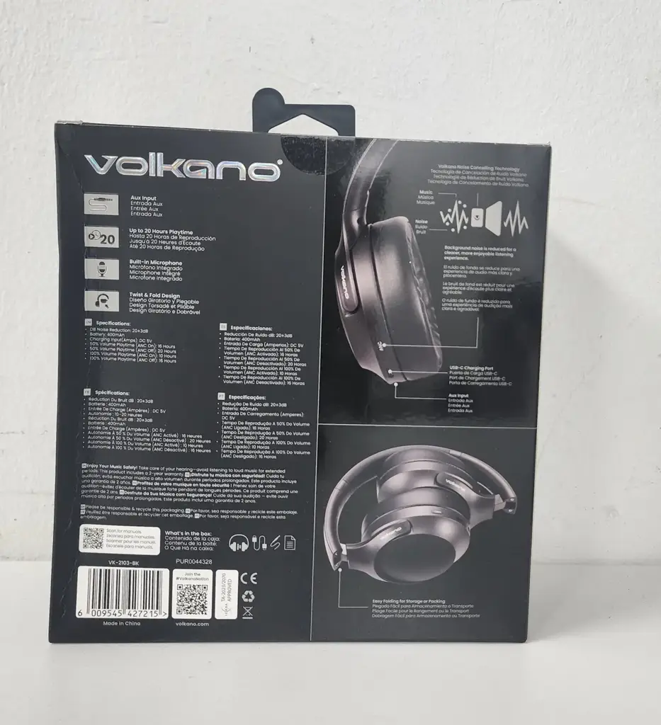 Volkano Vk-2103-Bk Wireless Headphones - View 2