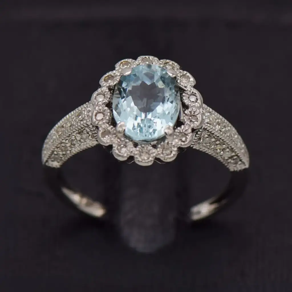 9ct White Gold Dress Ring - View 4