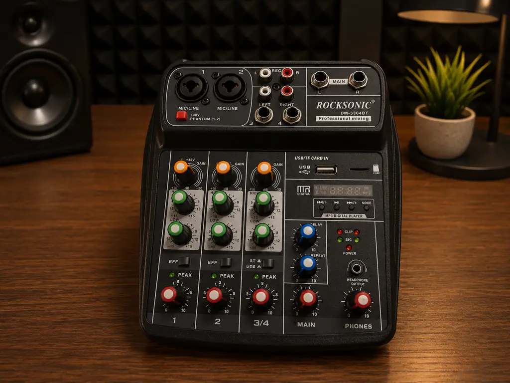 Rocksonic Dm-3304Bt Professional Mixing Console