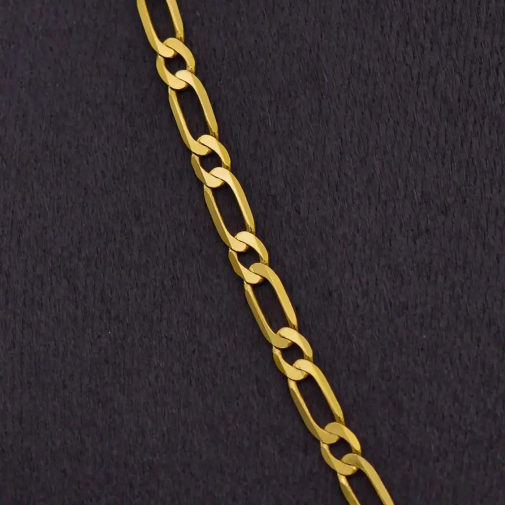 9Ct Yellow Gold Chain Figaro-Link - View 2