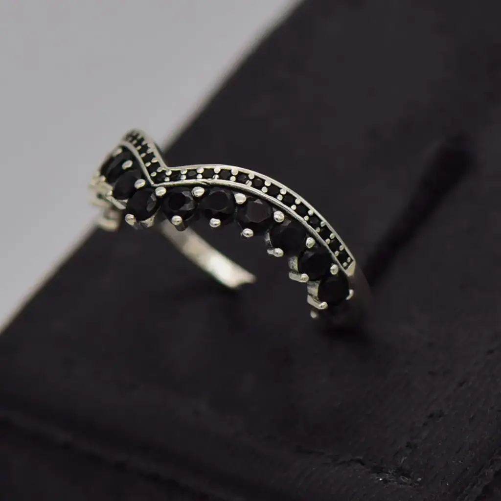 Silver-925 Crown Ring - View 3