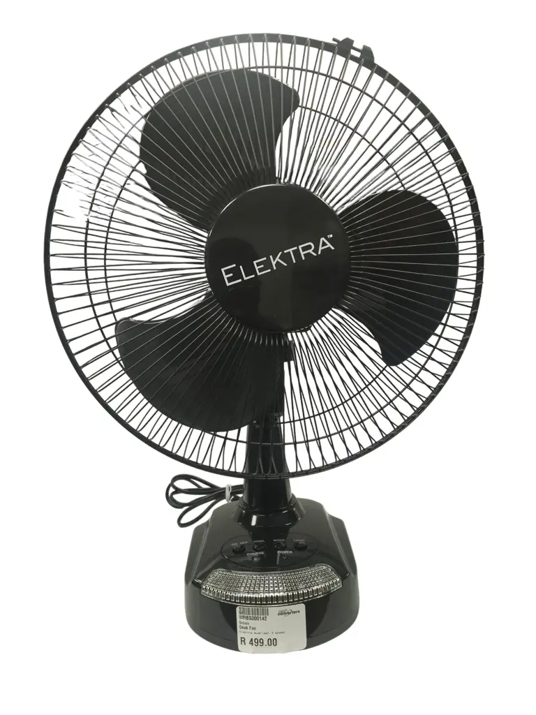 Elektra Evalast Desk Fan (White) – 3 Speed Oscillating Fan - View 2
