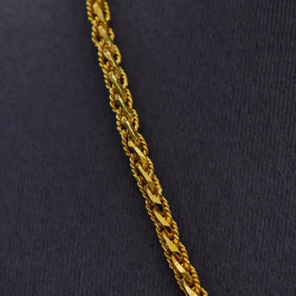 17ct Yellow Gold Rope Chain - View 2
