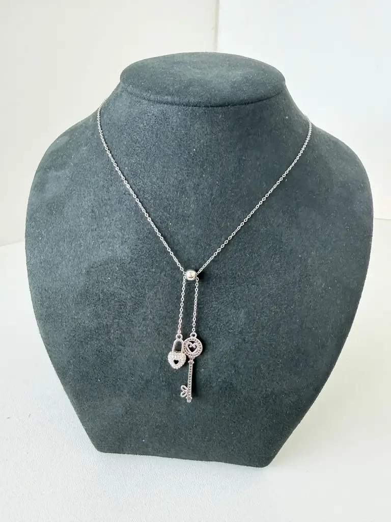 925 Heart Lock And Key Necklace