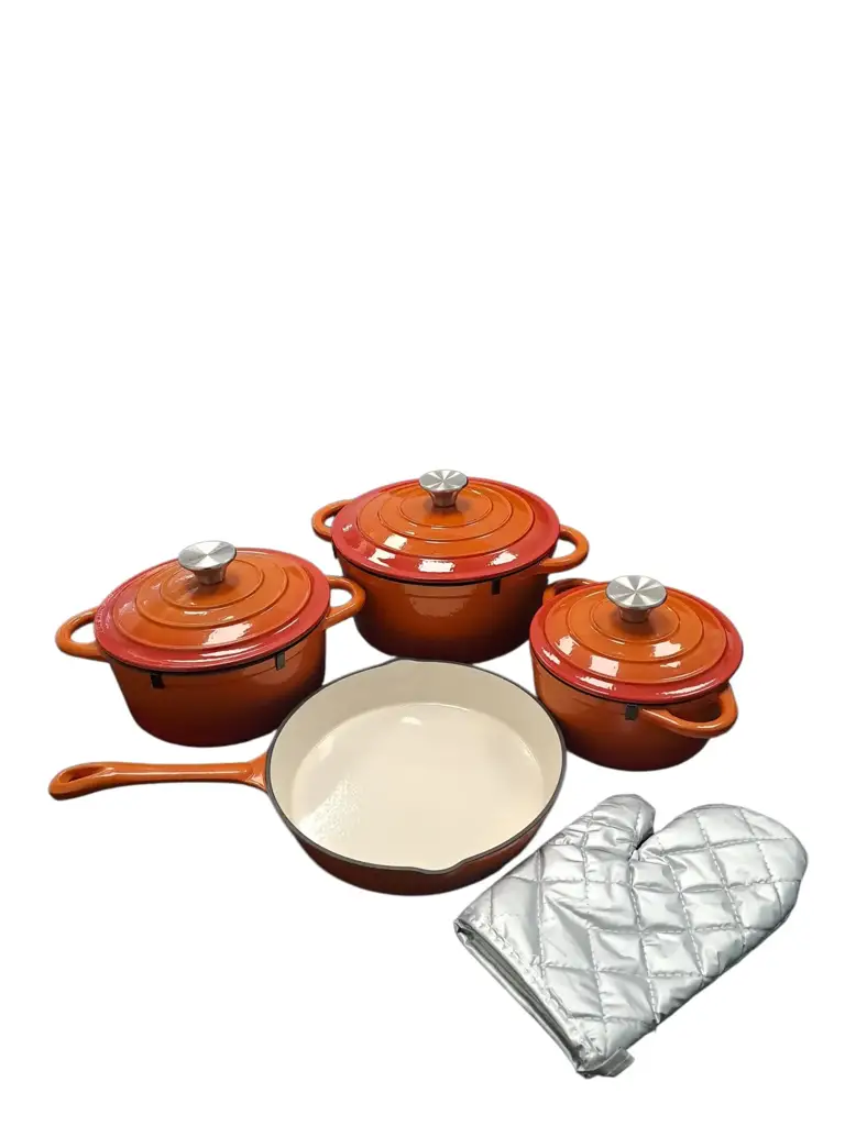 7 Pc Cast Iron Pot Set