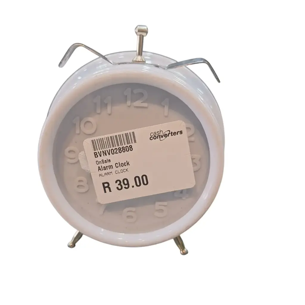 White Metal Twin-Bell Analogue Alarm Clock