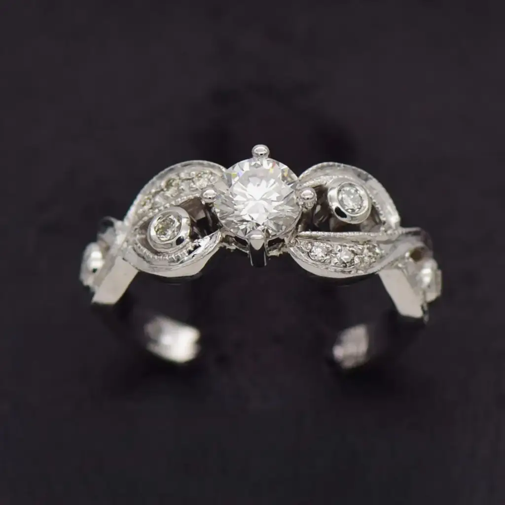 14ct White Gold Dress Ring