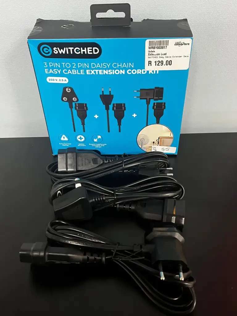 Switched Easy Cable Extender Daisy Chain Kit Euro Plug Extension 6M Total