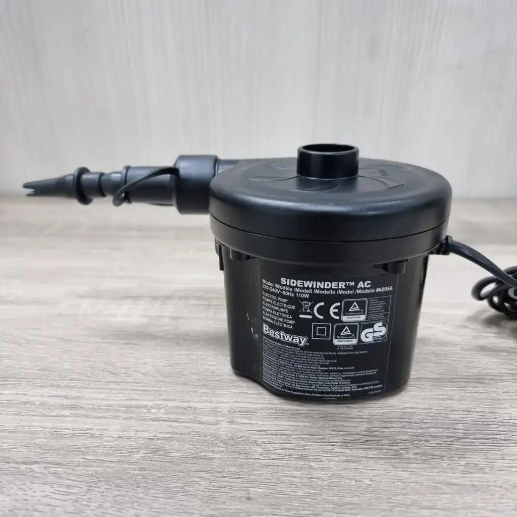 Black Bestway Sidewinder Ac Air Pump Used For Inflating And Deflating Air Beds And Toys. - View 2