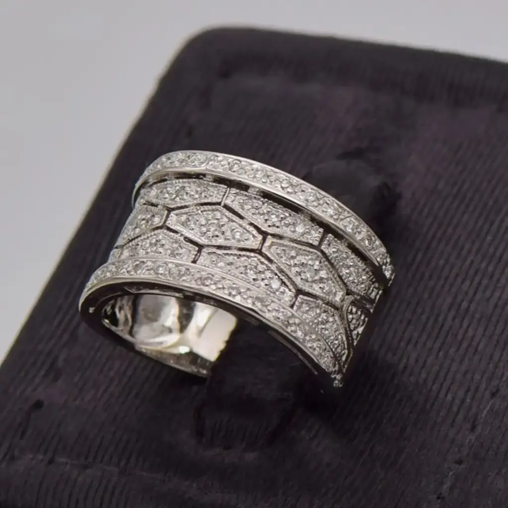 9ct White Gold Dress Ring - View 3