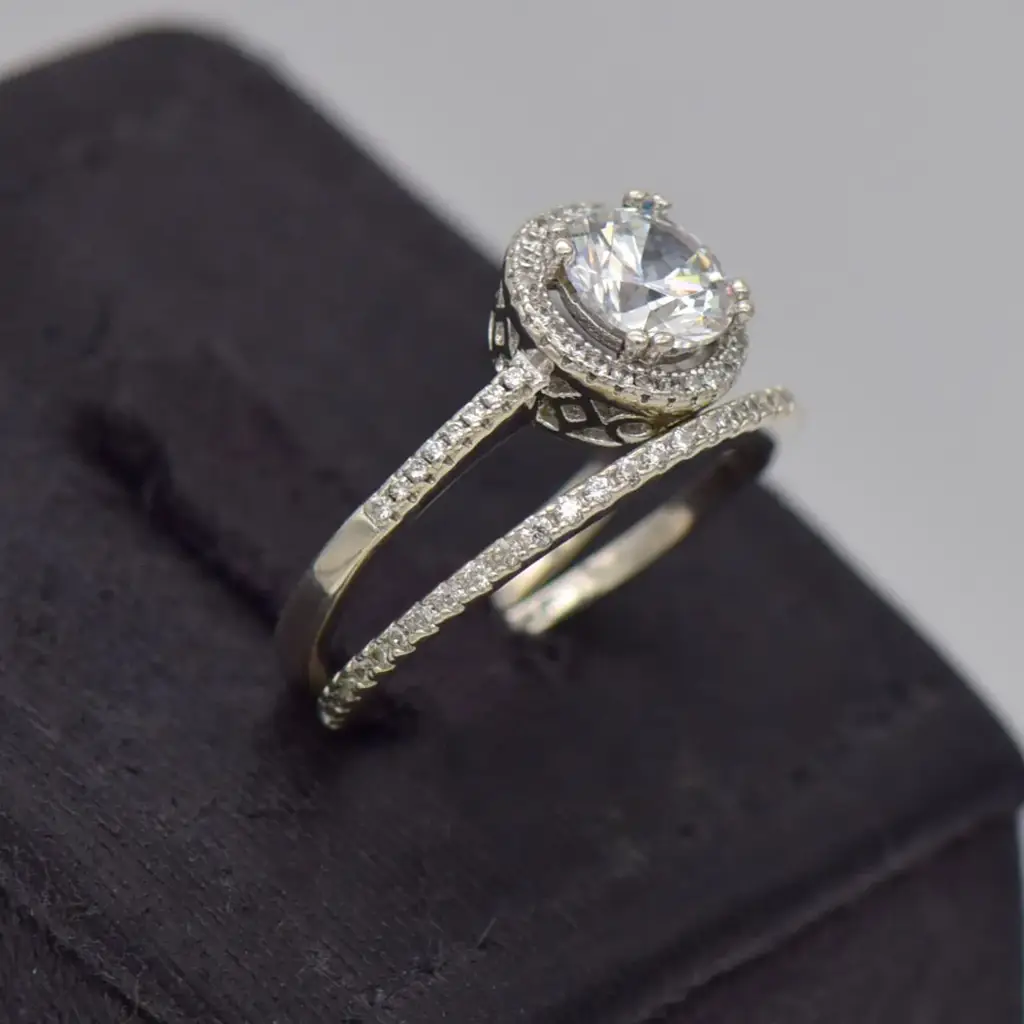 Silver-925 Wedding Ring Twin-Set - View 2