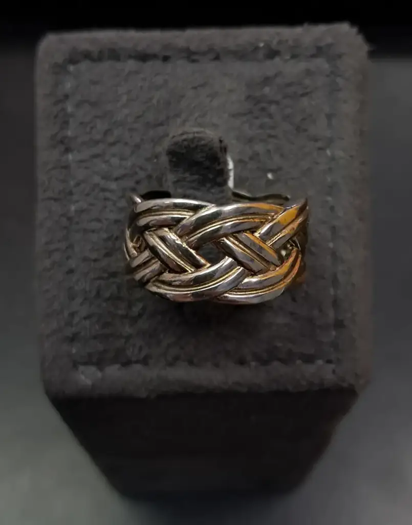 Bold 925 Sterling Silver Woven Braided Statement Ring