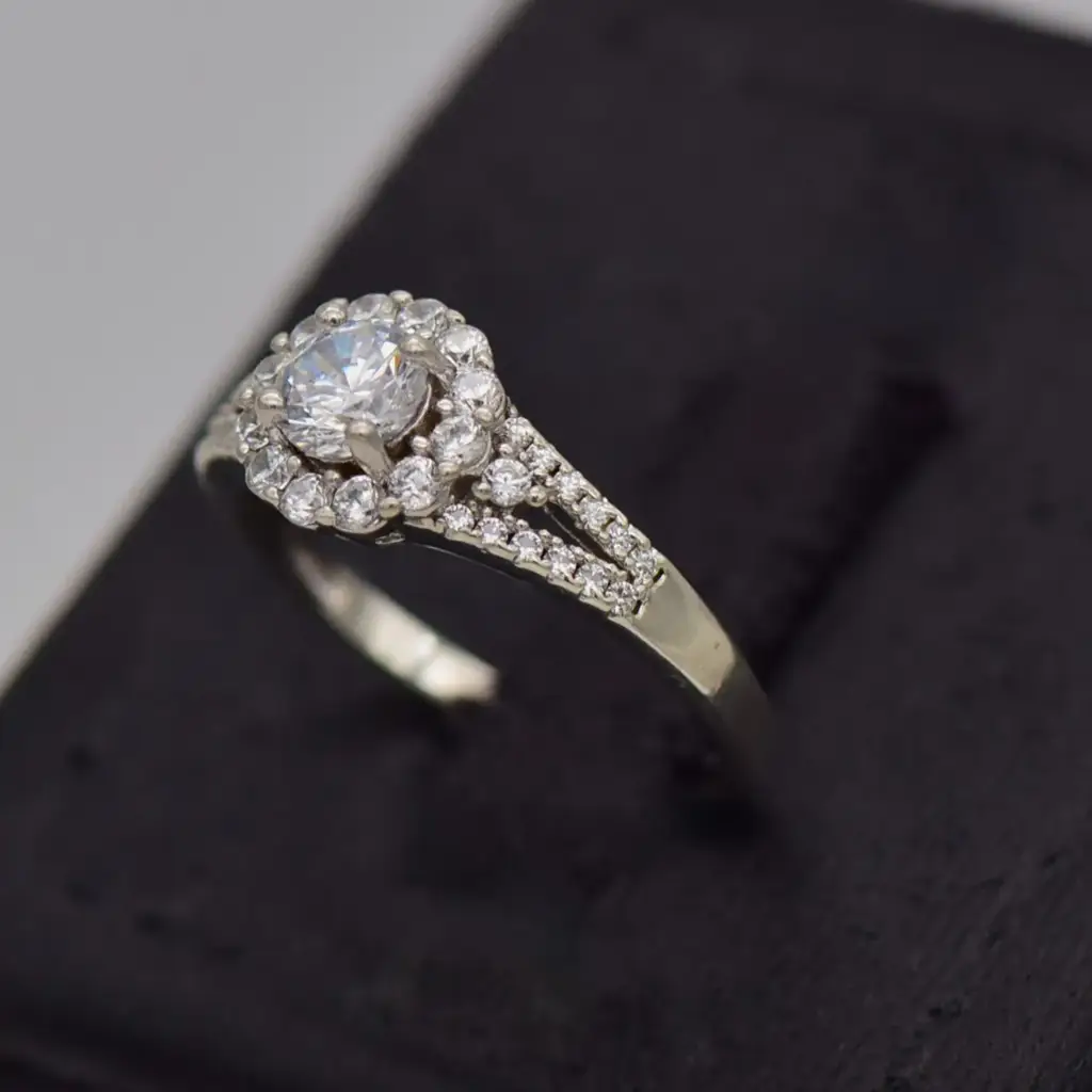 Silver-295 Cluster Dress Ring - View 3